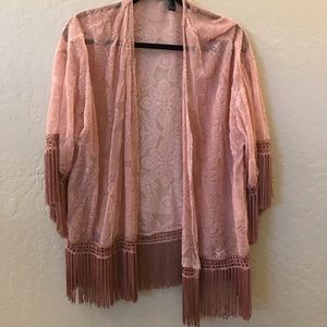 Forever 21 Velvet Fringe Kimono